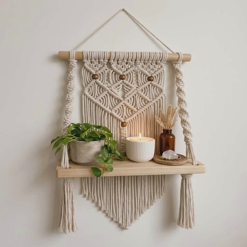Macrame Wall Hanging,Macrame Shelf