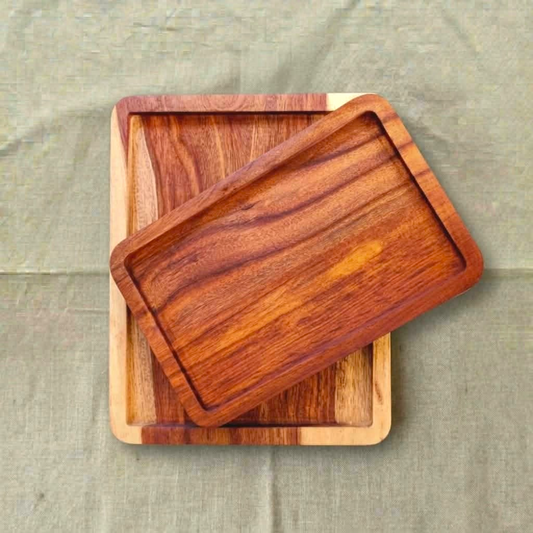 Natural Wooden Rectangular Tray