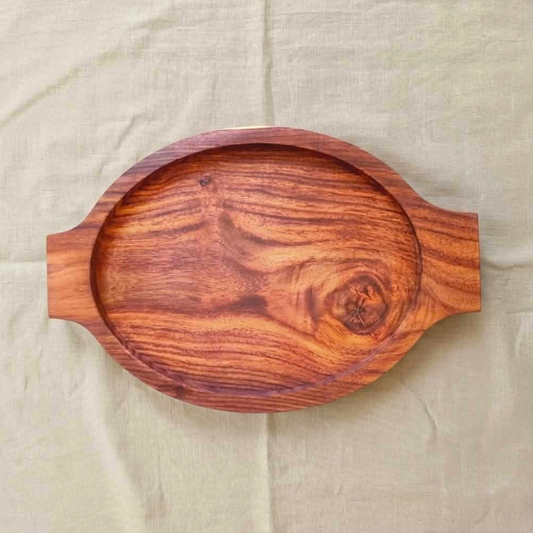 Natural Wooden Oval Serving Dishes