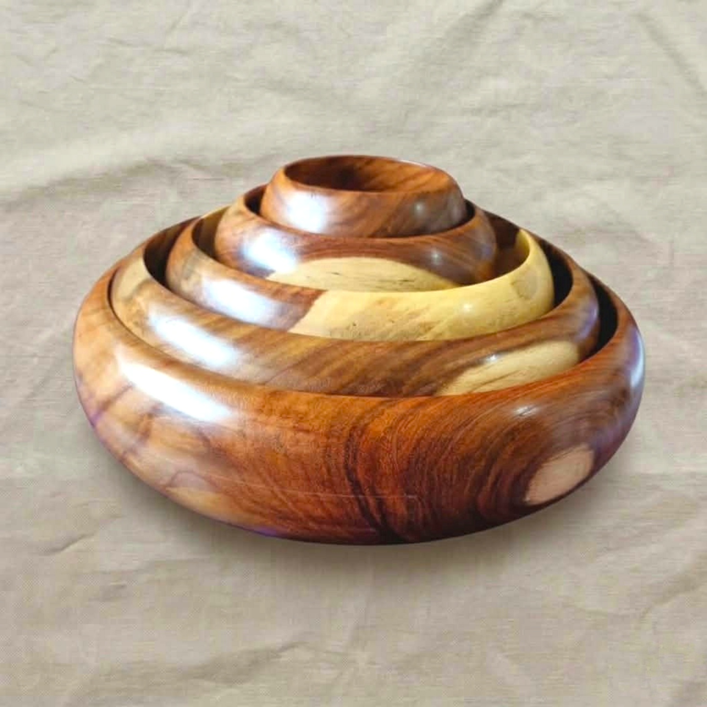 Natural Wooden Oval Bowls