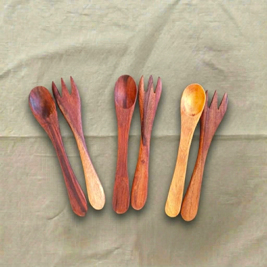 3 Set Natural Wooden Cutlery